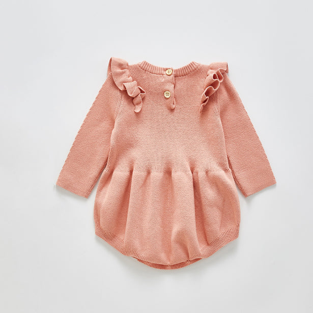baby long sleeve flutter romper