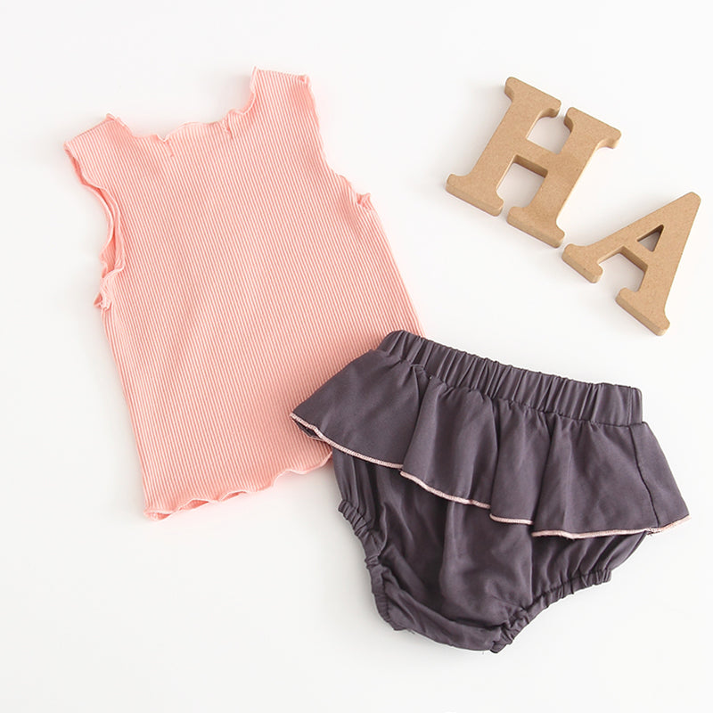 baby peplum top and bottom set