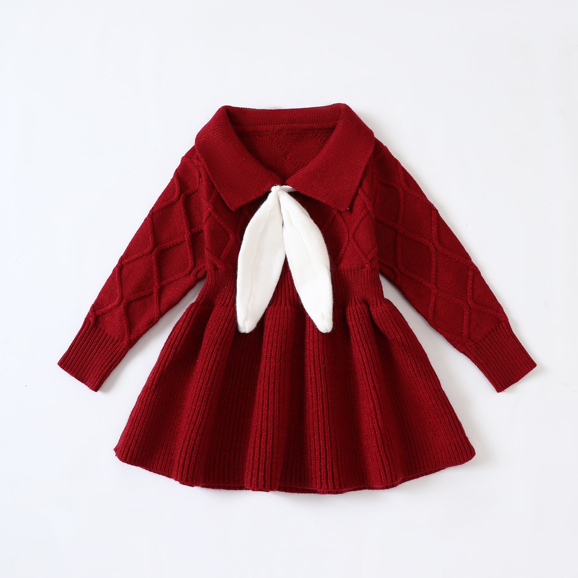 navy blue dress for baby girl Girls' Knitted Dress Autumn/Winter Dress Red Princess Dress Baby Girl Dress main image 1