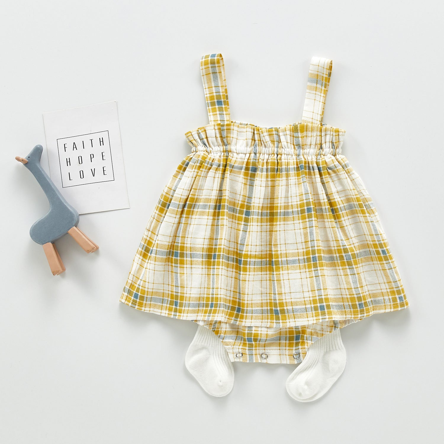 baby girl plaid romper