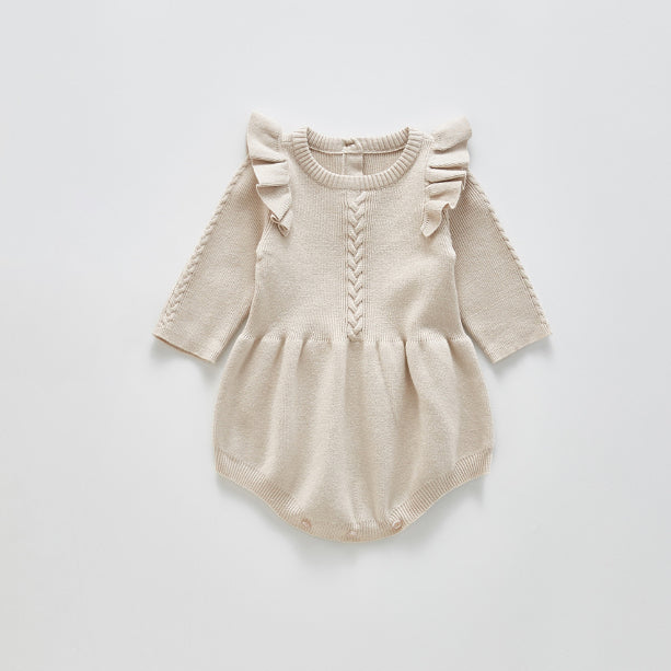 knitted baby girl romper